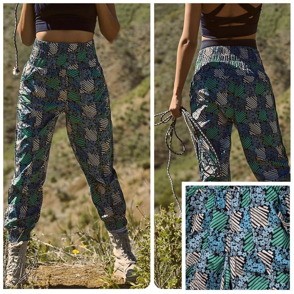 Free People Movement The Way Home Printed Jogger in Daisy Check Combo | XS